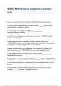 MSSC Maintenance awareness practice test questions and answers