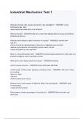 Industrial Mechanics Test 1 questions and answers