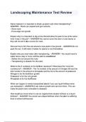 Landscaping Maintenance Test Review questions and answers