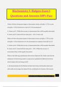 Biochemistry I- Rutgers Exam 1 Questions and Answers 100&percnt; Pass