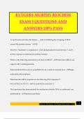 RUTGERS MURPHY BIOCHEM EXAM 3 QUESTIONS AND ANSWERS 100&percnt; PASS