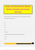 Rutgers Intro Biochem 301 -Murphy Module 1 Questions and Answers 100&percnt; Pass