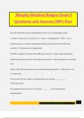 Murphy Biochem Rutgers Exam 2 Questions and Answers 100&percnt; Pass