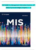 TEST BANK For Management Information Systems&comma; 10th Edition by Hossein Bidgoli&comma; Chapters 1 - 14&emsp;