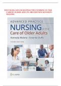TEST BANK For Advanced Practice Nursing in the Care of Older Adults 3rd Edition Kennedy-Malone&comma; Verified Chapters 1 - 23&comma; Complete Newest Version