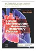 Test Bank for Clinical Manifestations and Assessment of Respiratory Disease&comma; 9th Edition &lpar;Des Jardins&comma; 2024&rpar;&comma; Chapter 1-45 &vert; All Chapters