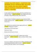 ILLINOIS CNA STATE EXAM A  QUESTIONS AND ANSWERS ACTUAL COMPLETE BEST SOLUTION THAT COVERS 2024&sol;2025 WITH CORRECT VERIFIED&sol;DETAILED ANSWERS BEST RATED TO SCORE A&plus; FOR PASS