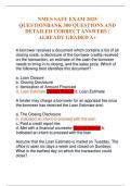 NMLS SAFE EXAM 2025 QUESTIONBANK 300 QUESTIONS AND DETAILED CORRECT ANSWERS &vert; ALREADY GRADED A&plus;