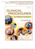 Test Bank for Clinical Procedures for Medical Assistants 11th Edition by Kathy Bonewit-West&vert;978-0323758581&vert; All Chapters 1-23&vert; LATEST