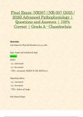Final Exam&colon; NR507 &sol; NR-507 &lpar;2025 &sol; 2026&rpar; Advanced Pathophysiology &vert; Questions and Answers &vert; 100&percnt; Correct &vert; Grade A - Chamberlain