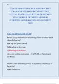 CNA HEADMASTER EXAM AND PRACTICE  EXAM AND STUDYGUIDE NEWEST 2025  ACTUAL EXAM COMPLETE 300 QUESTIONS  AND CORRECT DETAILED ANSWERS &lpar;VERIFIED ANSWERS&rpar; &vert;100&percnt; GUARANTEED  PASS&excl;