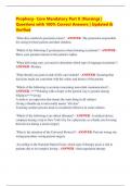 Prophecy- Core Mandatory Part II &lpar;Nursing&rpar; &vert;  Questions with 100&percnt; Correct Answers &vert; Updated &  Verified