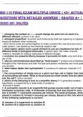 BIO 110 FINAL EXAM MULTIPLE CHOICE &vert; 45&plus; ACTUAL QUESTIONS WITH DETAILED ANSWERS &vert; GRAFED A&plus; &vert; 2025&vert;26&vert; SOLVED