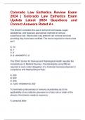 Colorado Law Esthetics Review Exam  2024 &vert; Colorado Law Esthetics Exam  Update Latest 2024 Questions and  Correct Answers Rated A&plus;