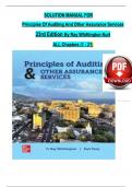 Solution Manual for Principles of Auditing and Other Assurance Services&comma; 23rd Edition 2024&comma; by Ray Whittington&comma; Kurt Pany&comma; All Chapters 1 - 21&comma; Complete Newest Version