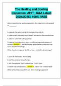 The Heating and Cooling Inspection&colon; AHIT &vert; Q&A Latest 2024&sol;2025 &vert; 100&percnt; PASS