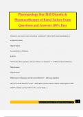 Pharmacology Nur 3145 Diuretic & Pharmacotherapy of Renal Failure Exam Questions and Answers 100&percnt; Pass