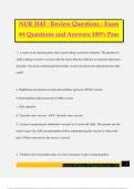 NUR 3145 - Review Questions - Exam &num;4 Questions and Answers 100&percnt; Pass