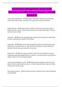 Construction Management -Study Guide Questions and 100&percnt; Correct Answers &vert; Already Graded A&plus;