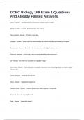 CCBC Biology 109 Exam 1 Questions And Already Passed Answers&period;