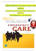 TEST BANK For Emergency Care&comma; 14th Edition by Daniel Limmer&comma; Michael F&period; O'Keefe&comma; Verified Chapters 1 - 41&comma; Complete Newest Version
