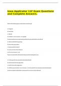 Iowa Applicator 11F Exam Questions and Complete Answers&period;