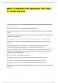 Basic Orientation Plus Questions with 100&percnt; Accurate Answers
