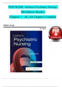 TEST BANK - Keltners Psychiatric Nursing&comma;  9th Edition &lpar;Steele&rpar;&comma;  Chapters 1 - 36 &vert; All Chapters Complete