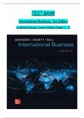TEST BANK For International Business 3rd Edition by Michael Geringer&comma; Jeanne McNett&comma; Verified Chapters 1 - 15&comma; Complete Newest Version
