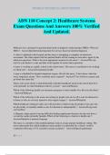 ADN 110 Concept 2&colon; Healthcare Systems Exam Questions And Answers 100&percnt; Verified And Updated&period;