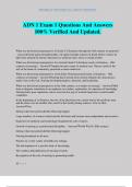 ADN 1 Exam 1 Questions And Answers 100&percnt; Verified And Updated