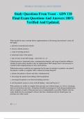 Study Questions From Yoost - ADN 110 Final Exam Questions And Answers 100&percnt; Verified And Updated&period;