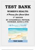 Test Bank for Women's Health&colon; A Primary Care Clinical Guide 5th Edition By&colon; Schadewald&comma; Pritham&comma; Youngkin&comma; Davis and Juve ISBN 9780135659663 Chapter 1-26 &vert; Complete Guide A&plus;