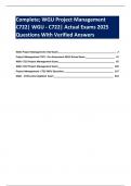 Complete&semi; WGU Project Management C722&vert; WGU - C722&vert; Actual Exams 2025 Questions With Verified Answers 