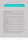COS3721&colon; Mixed Recall Exam Questions And Answers 100&percnt; Verified And Updated
