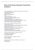 Role of the Nurse Educator Final Exam-Graded A