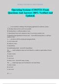 Operating Systems &lpar;COS3721&rpar; Exam Questions And Answers 100&percnt; Verified And Updated&period;