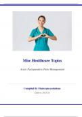 Misc Healthcare Topics-Acute Postoperative Pain Management