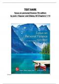 Test bank for  focus on personal finance 7th edition  by jack r Kapoor and Dlabay All Chapters 1-14 