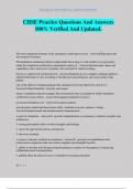 CHSE Practice Questions And Answers 100&percnt; Verified And Updated&period;