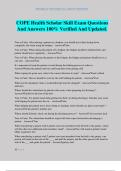 COPE Health Scholar Skill Exam Questions And Answers 100&percnt; Verified And Updated