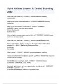 Spirit Airlines Lesson 8 Denied Boarding  Questions & Answers with 100&percnt; Correct Answers &vert; Verified &vert; Latest Update&period;