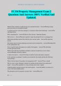 FI 334 Property Management Exam 2 Questions And Answers 100&percnt; Verified And Updated&period;