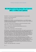 HS 210 Final Exam Questions And Answers 100&percnt; Verified And Updated&period;