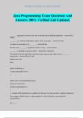 Java Programming Exam Questions And Answers 100&percnt; Verified And Updated&period;