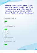 Midterm Exam&colon; NR 601&sol; NR601 &lpar;Latest 2025&sol; 2026 Update&rpar; Primary Care of the Maturing and Aged Family Review&vert; Questions & Answers&vert; Grade A&vert; 100&percnt; Correct &lpar;Verified Solutions&rpar;- Chamberlain