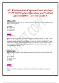 Latest test bank for ATI Fundamentals Capstone Exam Version 1&lpar;New 2025&rpar;Update Questions and verified answers 100 correct&period;Grade A&plus;&lowbar;FINEST