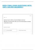 HDEV FINAL EXAM QUESTIONS WITH 100&percnt; SOLVED ANSWERS&excl;&excl;