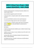 HESI Critical Care Exam &vert; Q&A Latest 2024&sol;2025 &vert; 100&percnt; PASS