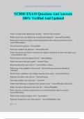NCHSE EXAM Questions And Answers 100&percnt; Verified And Updated